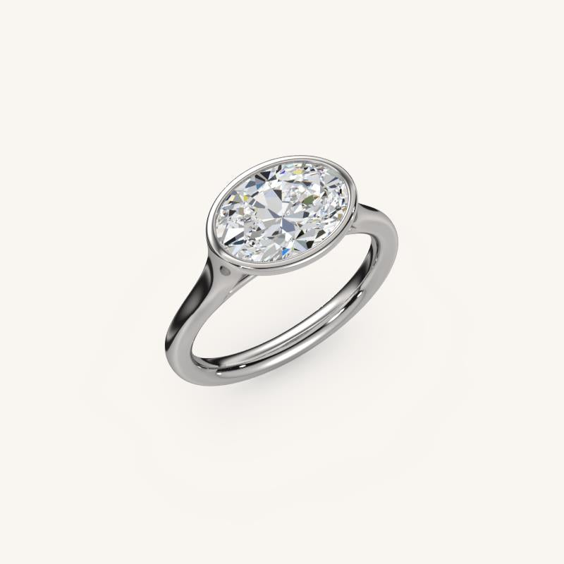 The Lunea – Floating Bezel Solitaire Engagement Ring (E-W)