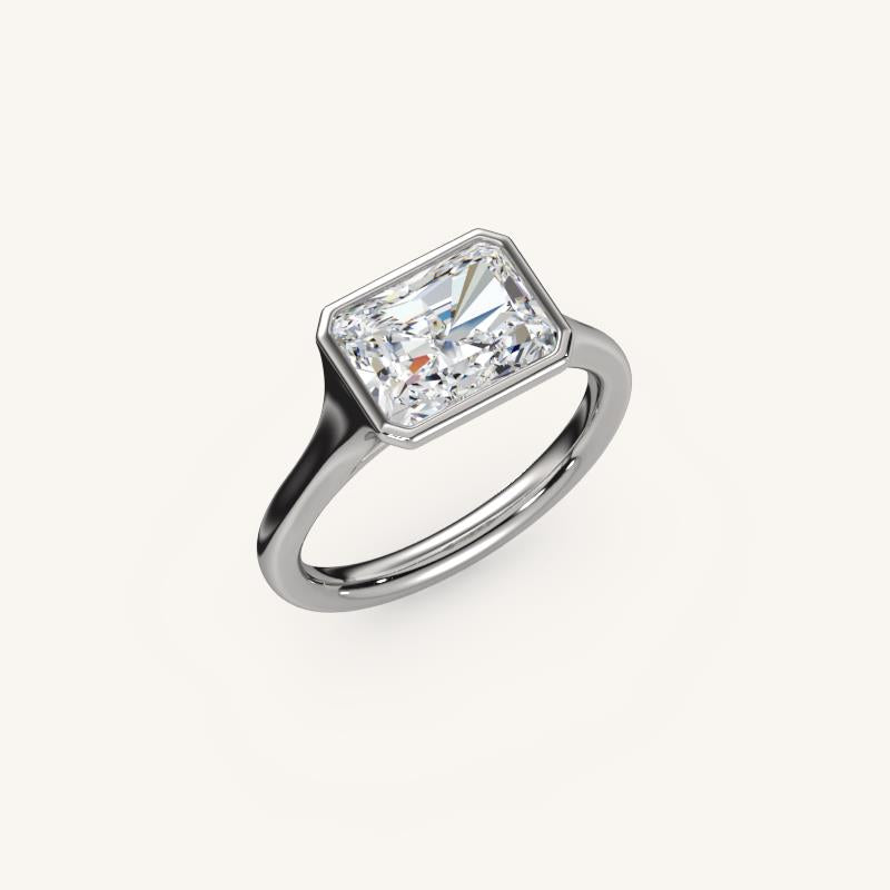 The Lunea – Floating Bezel Solitaire Engagement Ring (E-W)