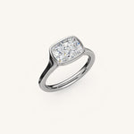 Load image into Gallery viewer, The Lunea – Floating Bezel Solitaire Engagement Ring (E-W)
