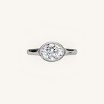 Load image into Gallery viewer, The Lunea – Floating Bezel Solitaire Engagement Ring (E-W)
