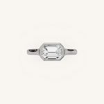 Load image into Gallery viewer, The Lunea – Floating Bezel Solitaire Engagement Ring (E-W)
