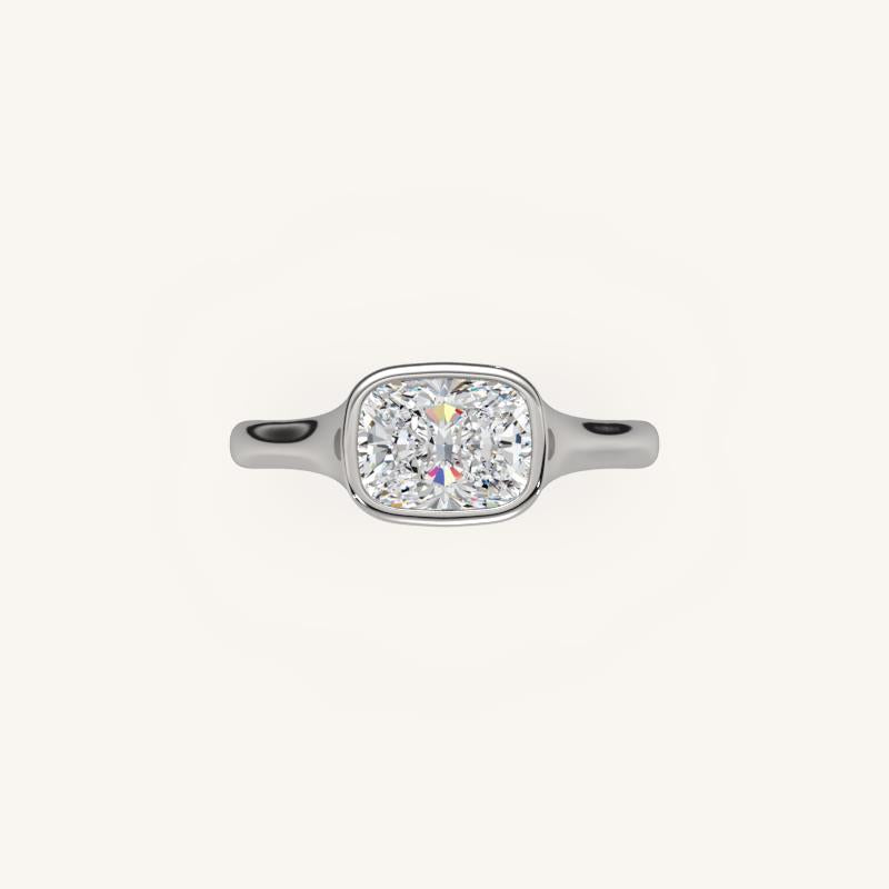 The Lunea – Floating Bezel Solitaire Engagement Ring (E-W)