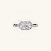 The Lunea – Floating Bezel Solitaire Engagement Ring (E-W)