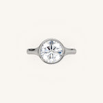 Load image into Gallery viewer, The Lunea – Floating Bezel Solitaire Engagement Ring (E-W)
