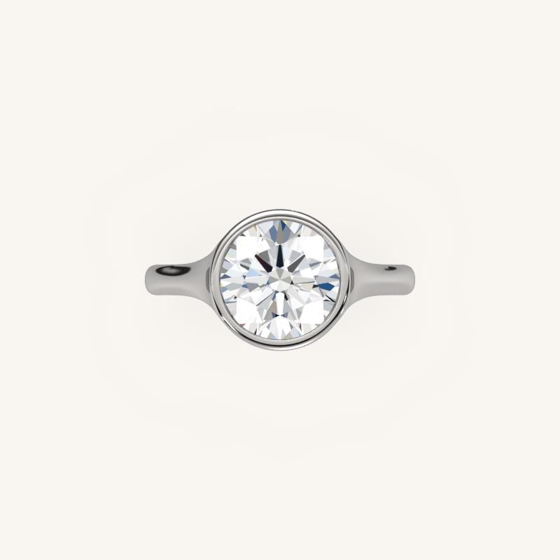 The Lunea – Floating Bezel Solitaire Engagement Ring (E-W)