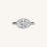 Load image into Gallery viewer, The Lunea – Floating Bezel Solitaire Engagement Ring (E-W)
