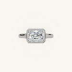 Load image into Gallery viewer, The Lunea – Floating Bezel Solitaire Engagement Ring (E-W)
