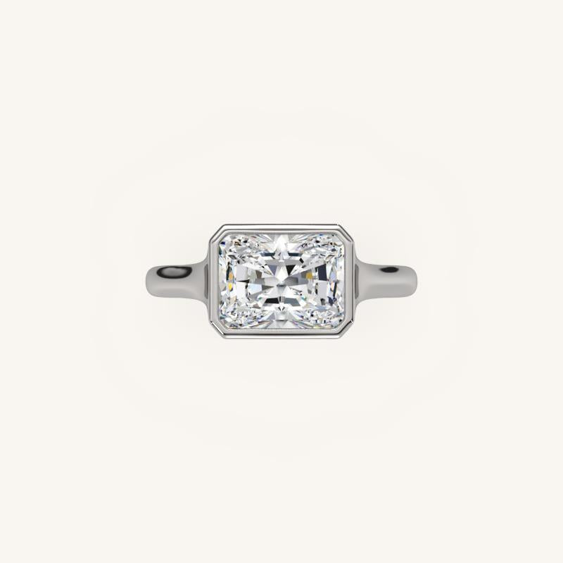 The Lunea – Floating Bezel Solitaire Engagement Ring (E-W)
