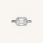 Load image into Gallery viewer, The Lunea – Floating Bezel Solitaire Engagement Ring (E-W)
