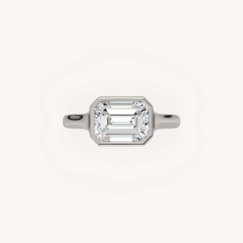 The Lunea – Floating Bezel Solitaire Engagement Ring (E-W)