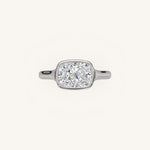 Load image into Gallery viewer, The Lunea – Floating Bezel Solitaire Engagement Ring (E-W)
