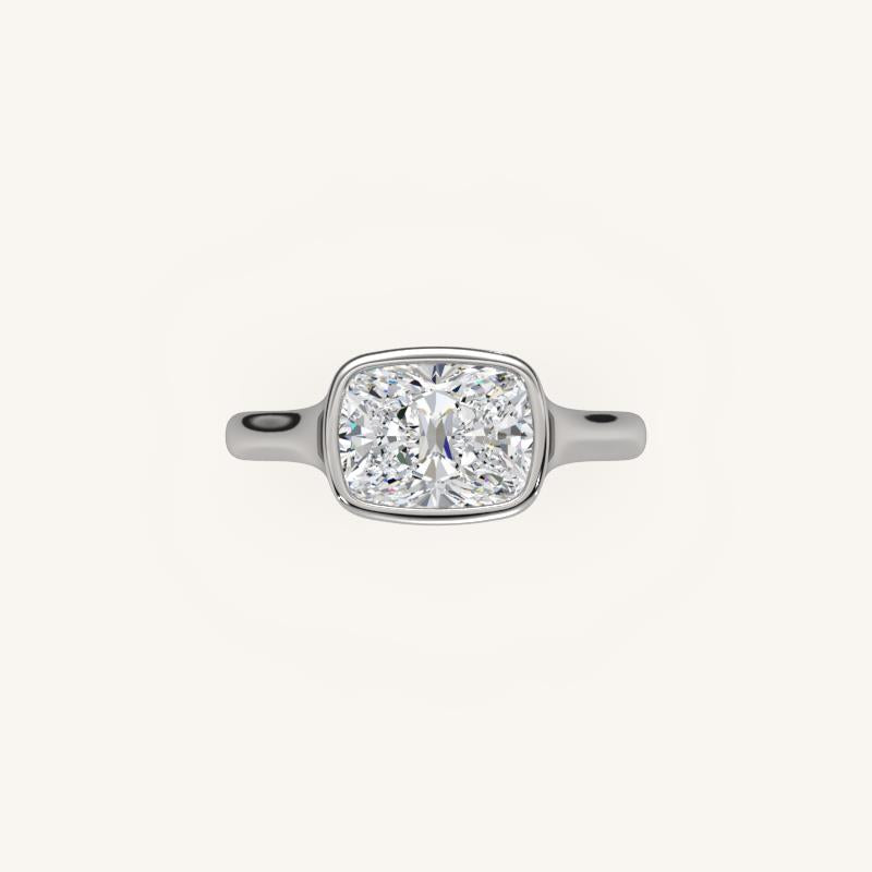The Lunea – Floating Bezel Solitaire Engagement Ring (E-W)