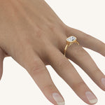 Load image into Gallery viewer, The Lunea – Floating Bezel Solitaire Engagement Ring (E-W)
