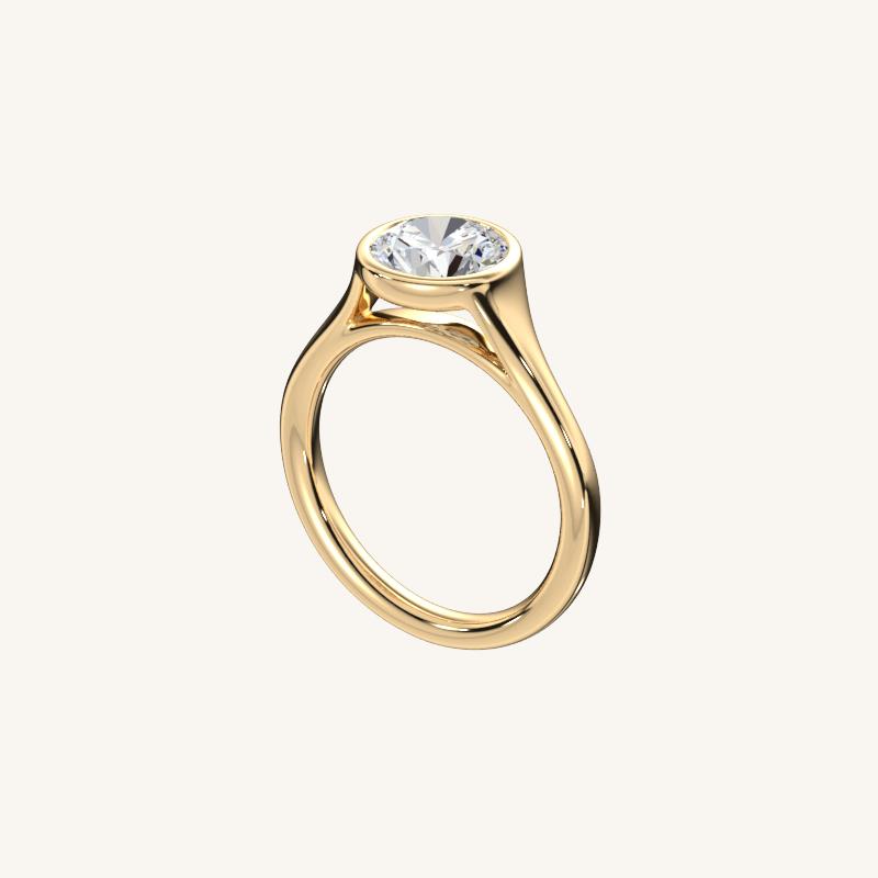 The Lunea – Floating Bezel Solitaire Engagement Ring (E-W)