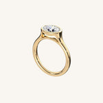 Load image into Gallery viewer, The Lunea – Floating Bezel Solitaire Engagement Ring (E-W)
