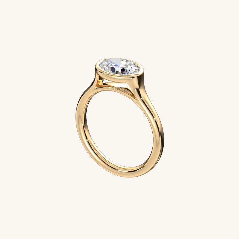 The Lunea – Floating Bezel Solitaire Engagement Ring (E-W)