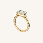 Load image into Gallery viewer, The Lunea – Floating Bezel Solitaire Engagement Ring (E-W)
