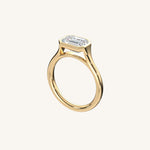 Load image into Gallery viewer, The Lunea – Floating Bezel Solitaire Engagement Ring (E-W)
