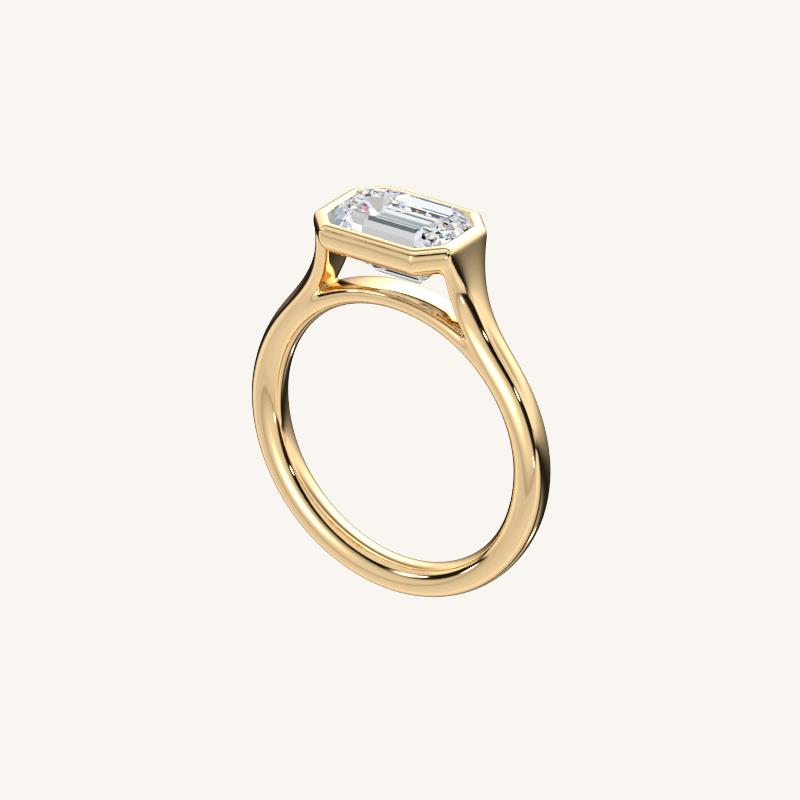 The Lunea – Floating Bezel Solitaire Engagement Ring (E-W)