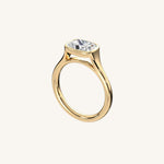 Load image into Gallery viewer, The Lunea – Floating Bezel Solitaire Engagement Ring (E-W)
