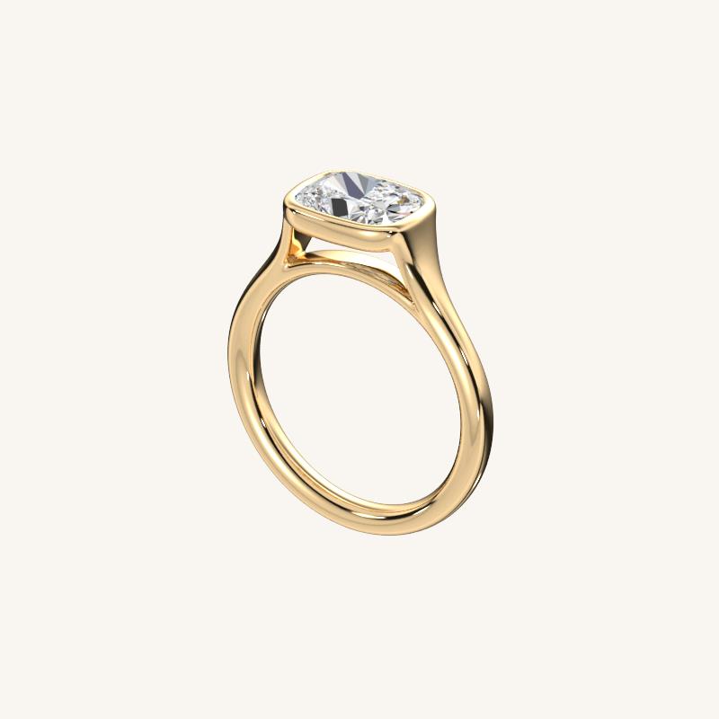 The Lunea – Floating Bezel Solitaire Engagement Ring (E-W)
