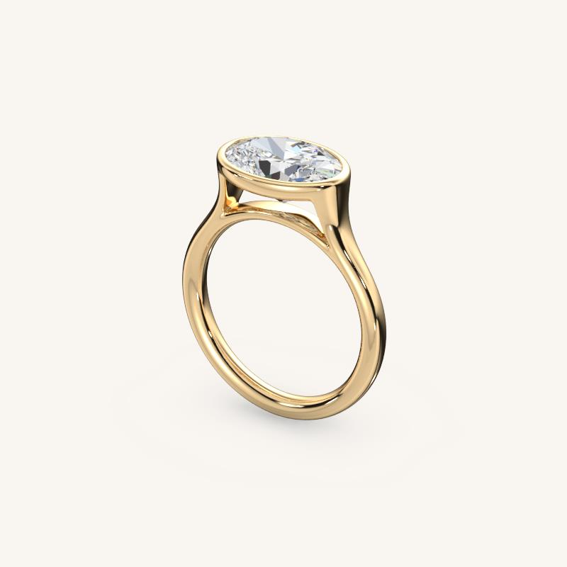 The Lunea – Floating Bezel Solitaire Engagement Ring (E-W)