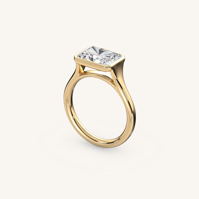 The Lunea – Floating Bezel Solitaire Engagement Ring (E-W)