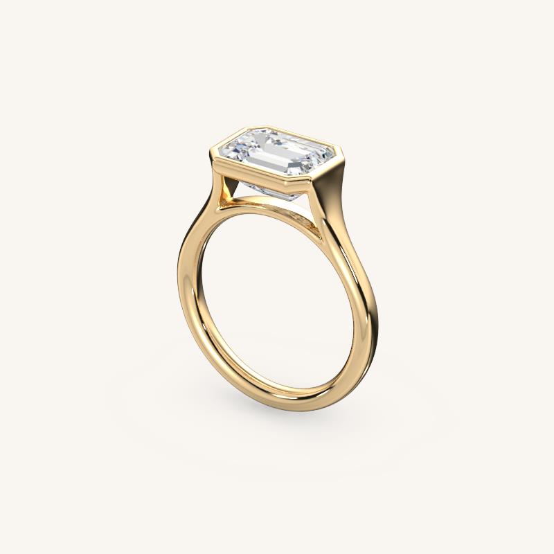 The Lunea – Floating Bezel Solitaire Engagement Ring (E-W)