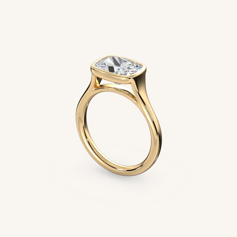 The Lunea – Floating Bezel Solitaire Engagement Ring (E-W)