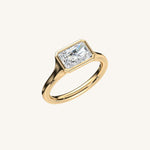 Load image into Gallery viewer, The Lunea – Floating Bezel Solitaire Engagement Ring (E-W)
