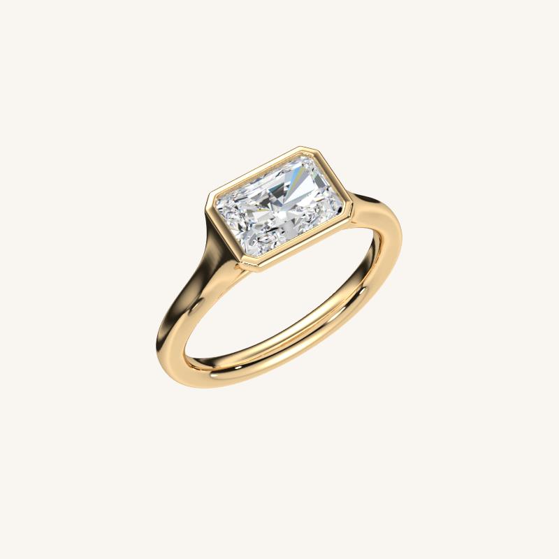 The Lunea – Floating Bezel Solitaire Engagement Ring (E-W)