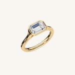 Load image into Gallery viewer, The Lunea – Floating Bezel Solitaire Engagement Ring (E-W)
