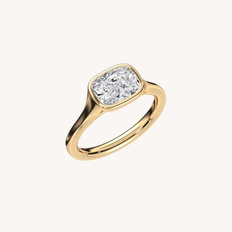 The Lunea – Floating Bezel Solitaire Engagement Ring (E-W)