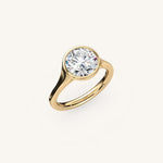 Load image into Gallery viewer, The Lunea – Floating Bezel Solitaire Engagement Ring (E-W)
