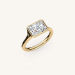 Load image into Gallery viewer, The Lunea – Floating Bezel Solitaire Engagement Ring (E-W)
