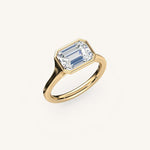 Load image into Gallery viewer, The Lunea – Floating Bezel Solitaire Engagement Ring (E-W)
