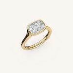 Load image into Gallery viewer, The Lunea – Floating Bezel Solitaire Engagement Ring (E-W)
