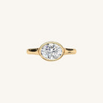 Load image into Gallery viewer, The Lunea – Floating Bezel Solitaire Engagement Ring (E-W)
