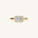 Load image into Gallery viewer, The Lunea – Floating Bezel Solitaire Engagement Ring (E-W)

