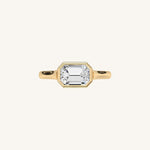 Load image into Gallery viewer, The Lunea – Floating Bezel Solitaire Engagement Ring (E-W)
