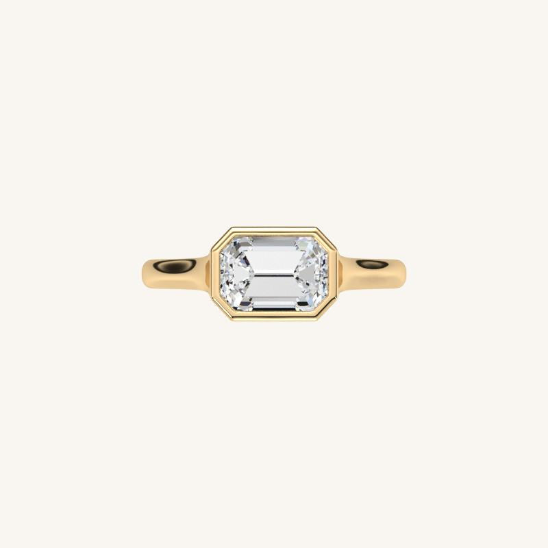 The Lunea – Floating Bezel Solitaire Engagement Ring (E-W)