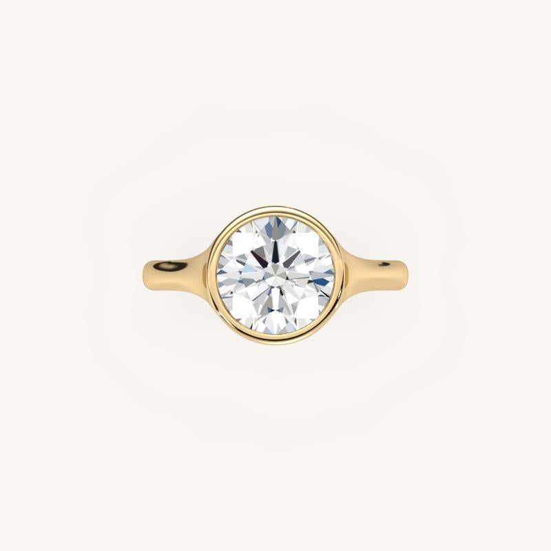 The Lunea – Floating Bezel Solitaire Engagement Ring (E-W)