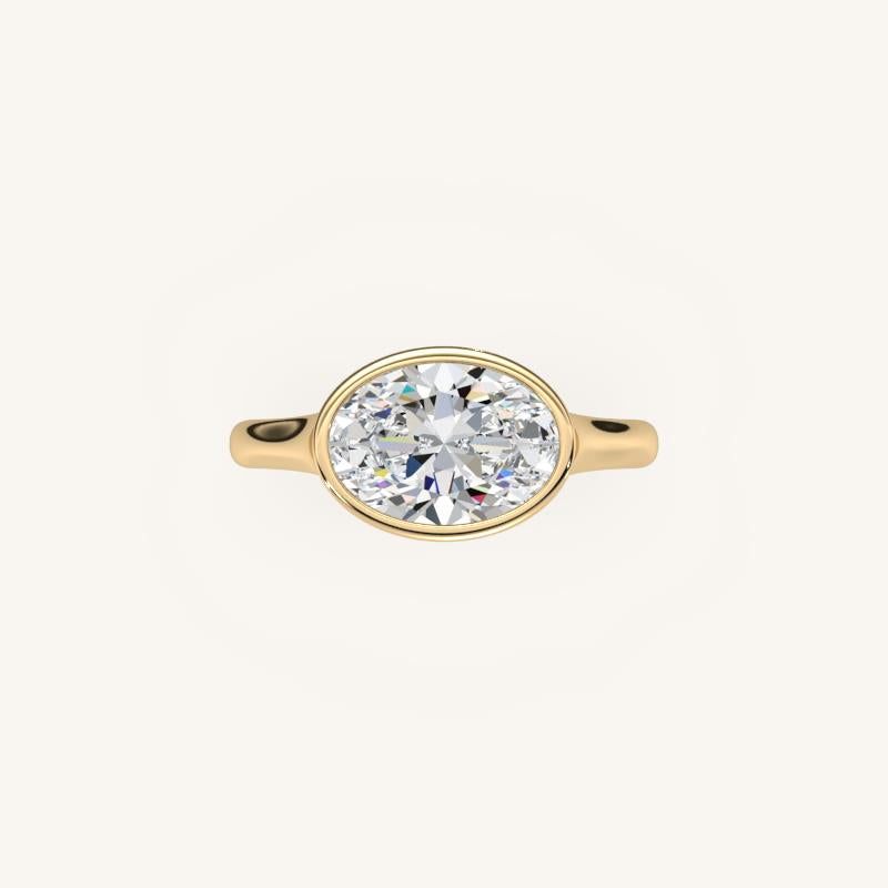 The Lunea – Floating Bezel Solitaire Engagement Ring (E-W)