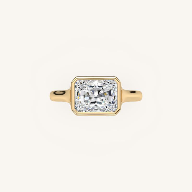 The Lunea – Floating Bezel Solitaire Engagement Ring (E-W)
