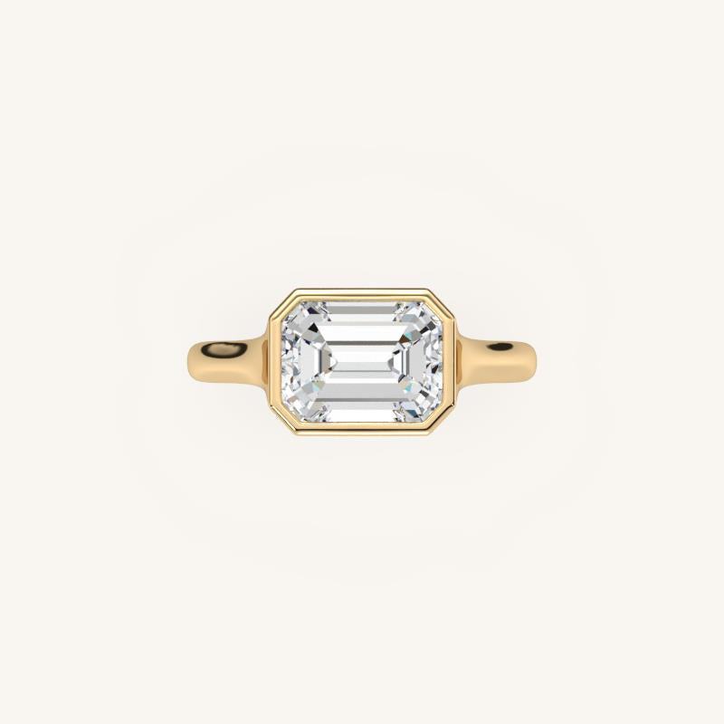 The Lunea – Floating Bezel Solitaire Engagement Ring (E-W)