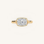 Load image into Gallery viewer, The Lunea – Floating Bezel Solitaire Engagement Ring (E-W)
