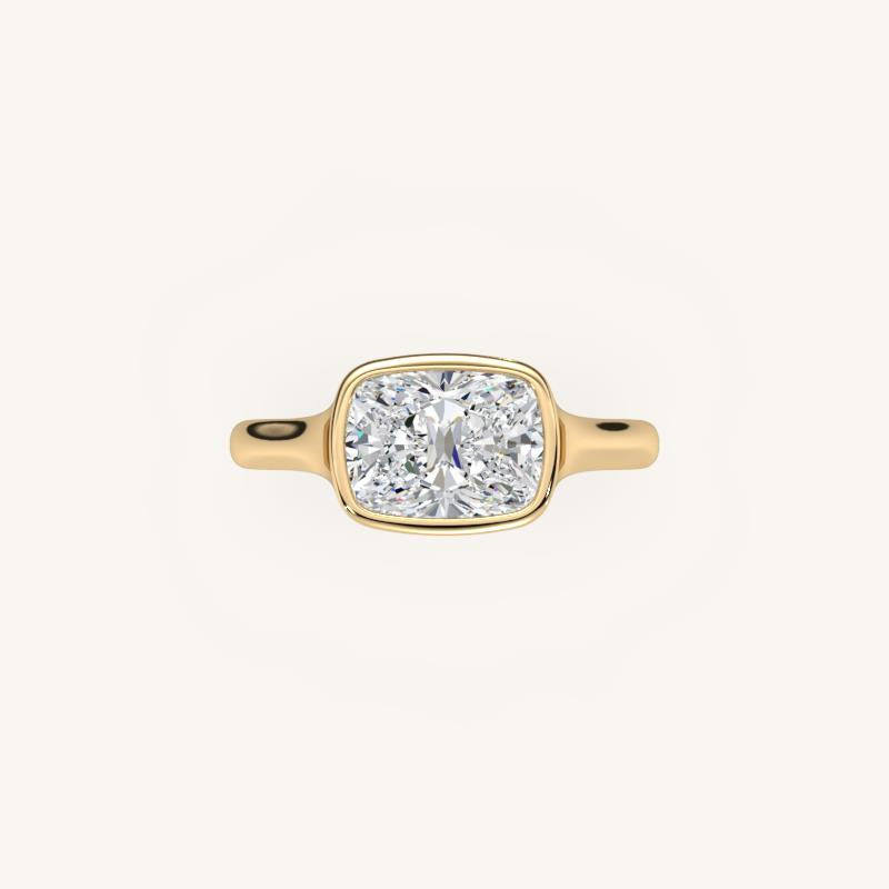 The Lunea – Floating Bezel Solitaire Engagement Ring (E-W)