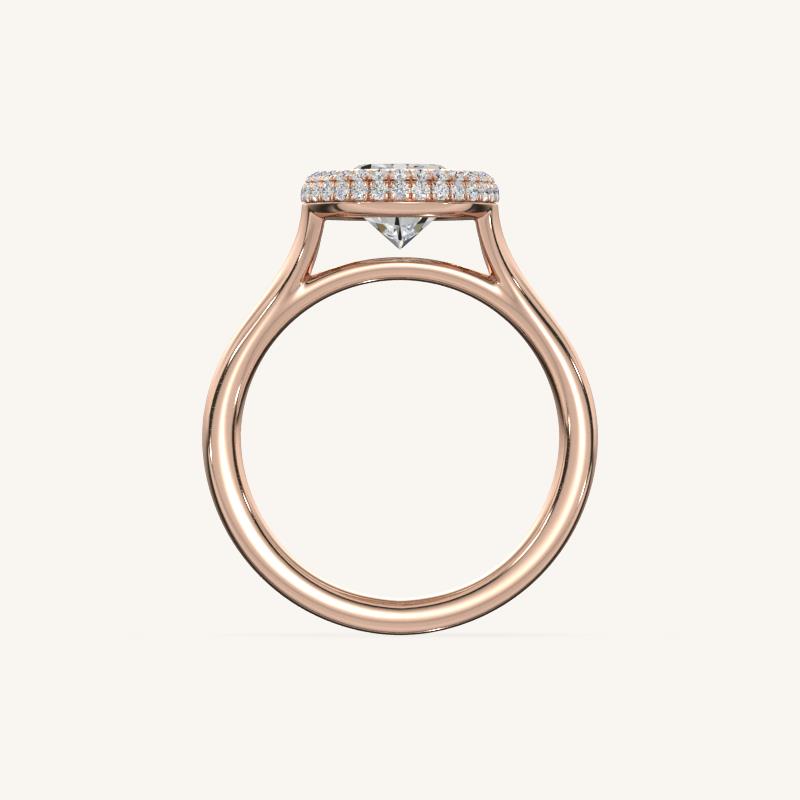 The Lunea – Floating Bezel Solitaire Solara Halo Engagement Ring