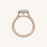 Load image into Gallery viewer, The Lunea – Floating Bezel Solitaire Solara Halo Engagement Ring
