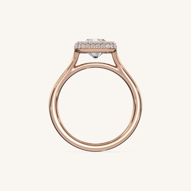 The Lunea – Floating Bezel Solitaire Solara Halo Engagement Ring